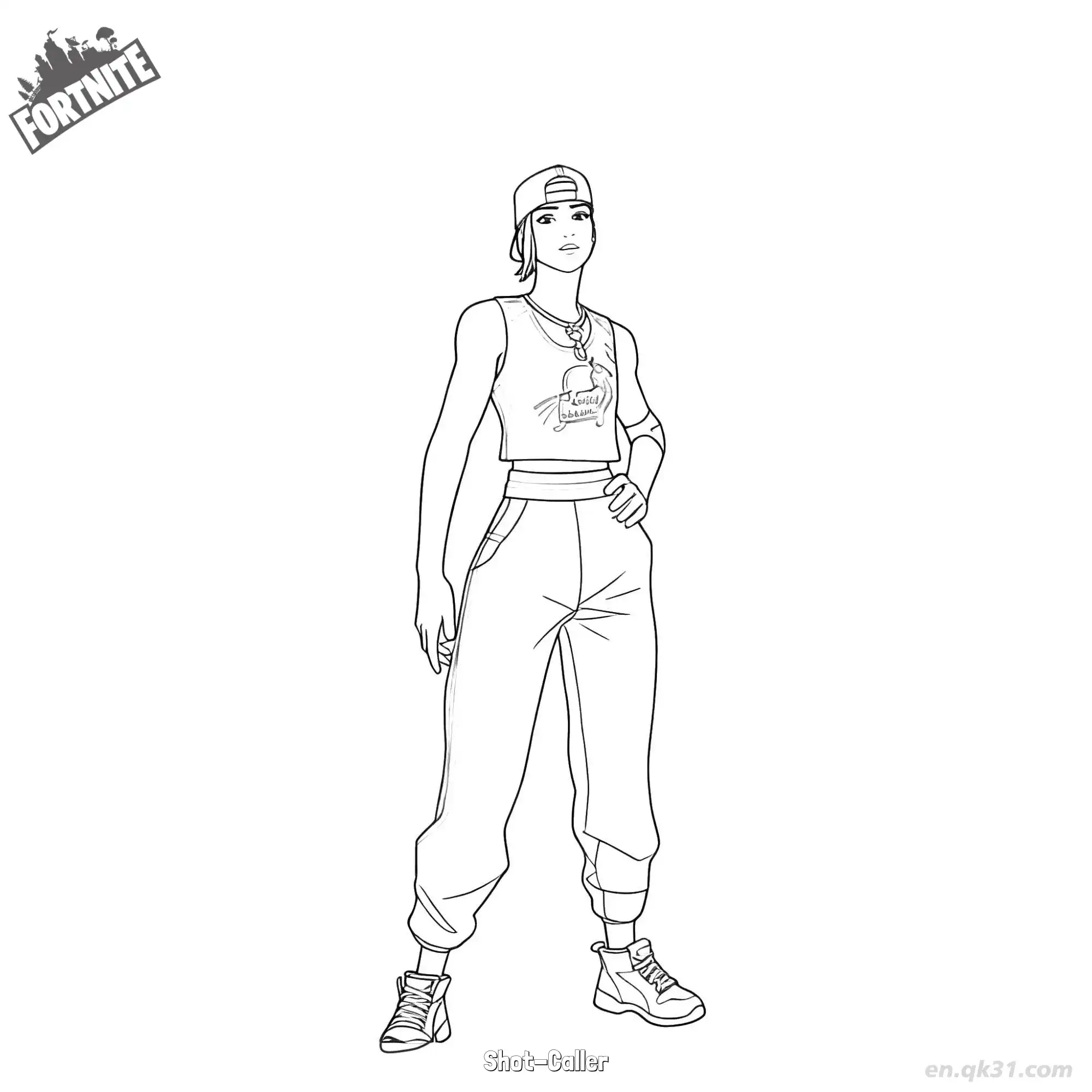 免费 王牌指挥 02简笔画 素描 涂鸦 - 免费可打印堡垒之夜 下载PDF 简笔画涂色页